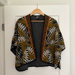 Anthropologie Bl-nk London shawl, sleeves, jungle, soft light quilty material